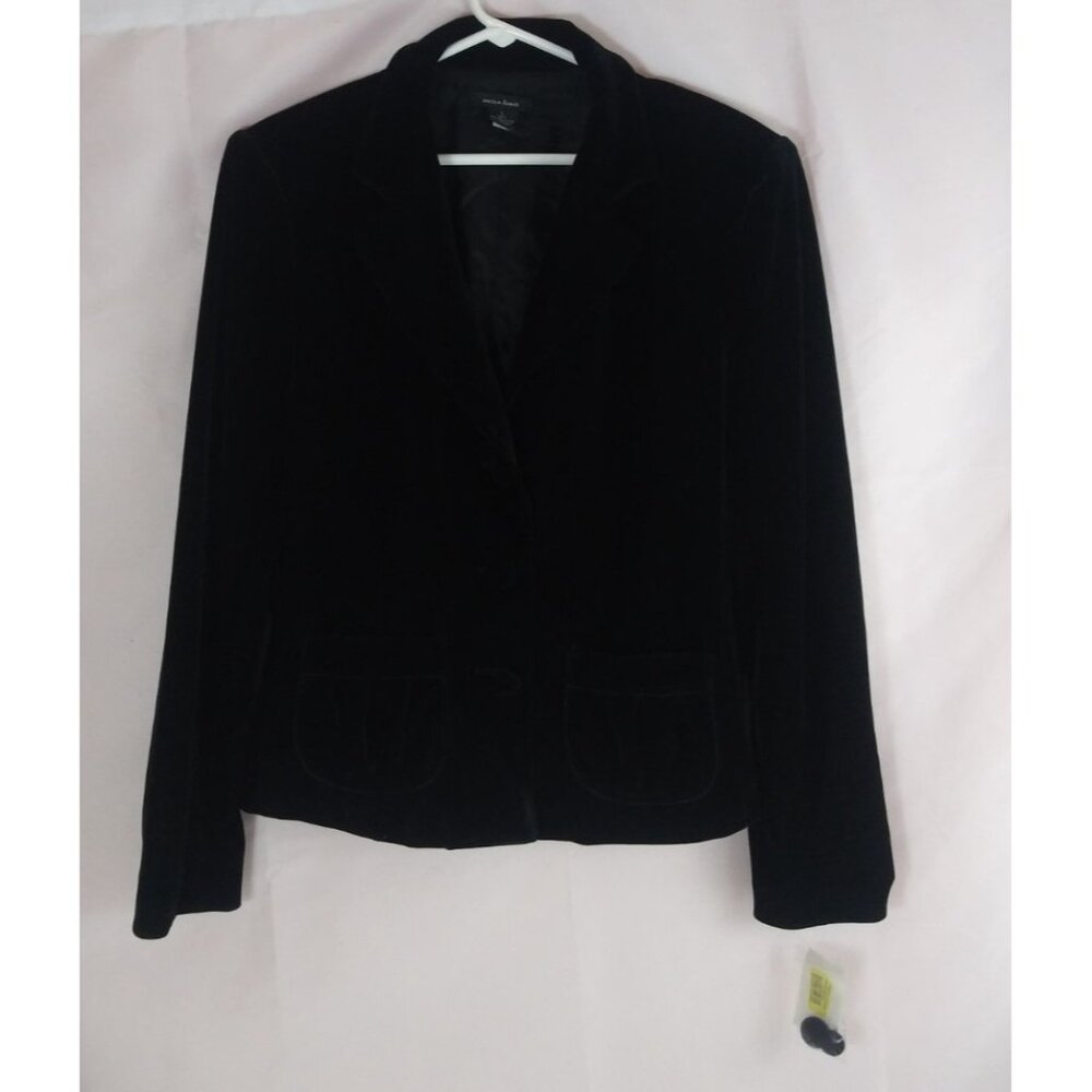 NWT Susan Lewis Women's Black Velvet Blazer Jacket Size Large